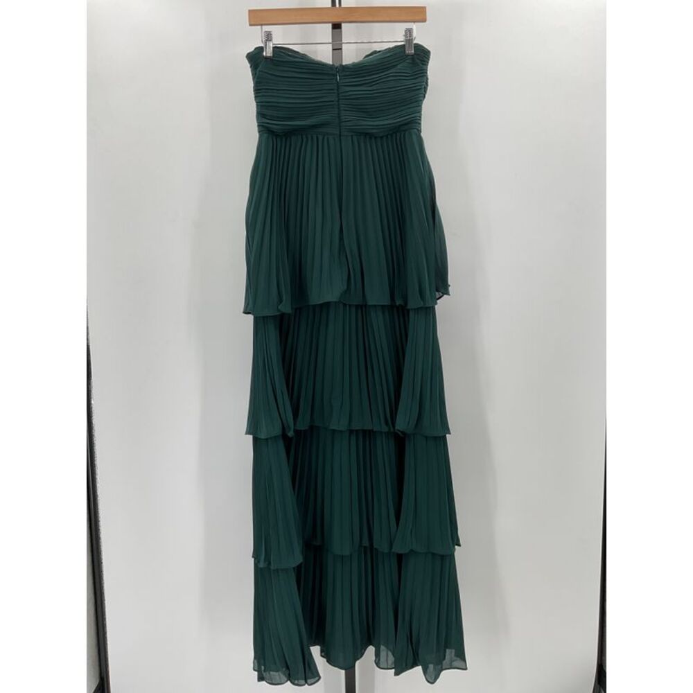 Lulus Women Sensational Emerald Strapless Tiered Maxi Dress Green Medium - Picture 2 of 2